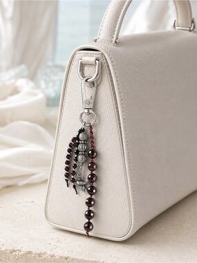 GARNET KEYCHAIN | Mala Accessories | Kundalini Fire, Root Chakra | Bag Charm